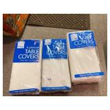 THREE NEW PACKS OF PREMIUM TABLE COVERS 3 PLY 54