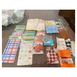 LARGE GROUP OF TABLECLOTHS, CHEESECLOTH ETCETERA