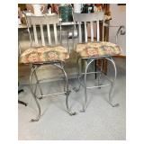 PEWTER FINISH SWIVEL BASE STURDY BAR STOOLS SEAT