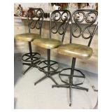 MCM 3 SWIVEL BAR STOOLS 29-INCH-HIGH SEATS GREEN
