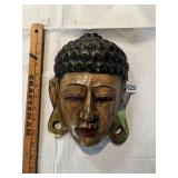 HAND CARVED WOOD CEREMONIAL MASK