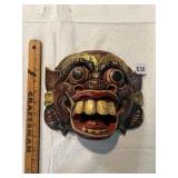 HAND CARVED WOOD CEREMONIAL MASK