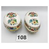 2 COALPORT COVERED EGGS MING ROSE PATTERN