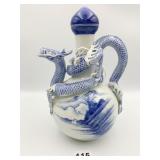 JAPANESE HIRADO DRAGON BLUE AND WHITE PORCELAIN