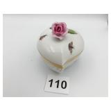 HEREND HUNGARY HAND PAINTED COVERED BOX HEART