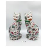 SEATED ORIENTAL IMARI CATS 10.25" H