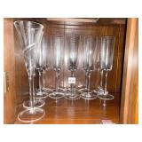 MARTINI ROSSI GROUP OF 10 CHAMPAGNE GLASSES AND