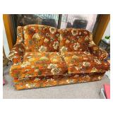 VINTAGE SEARS ROEBUCK BURNT ORANGE LOVESEAT