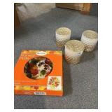 3 5.5X5.5 CANDLE HOLDERS AND DECORATIVE HARVEST