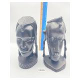 AFRICAN ART SCULPTURES 8.5" H NICE DETAILING ON