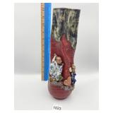 JAPANESE SUMIDA GAWA POTTERY VASE 12" H