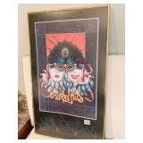 MARDI GRAS FRAMED PRINT UNDER GLASS