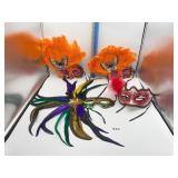 4 MASQUERADE MASKS SOME WITH FEATHERS