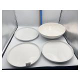 SERVING BOWLS ONE W/ DESIGN HAS CHIP