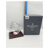 WATERFORD CRYSTAL HORSE .5 INCHES HIGH WITH WOOD