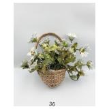 METAL HAND PAINTED FLOWERS IN BASKET 12" H X 13"