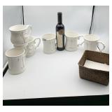 SENA RED TABLE WINE AND 6 COFFEE MUGS WITH THE