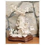 ANTIQUE CARVED IVORY STATUE FROM HEINZ FAMILY 18"