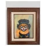 MICHAN CLOWN PAINTING ON CANVAS 30 INCHES H 26
