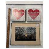 FRAMED PHOTO OF PENN STATE OLD MAIN AND 2 WOOD