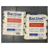 8 PACKS OF BACTIVE DISINFECTANT WIPES