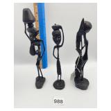 HAITIAN FOLK ART WOOD CARVED FIGURES 8 INCHES