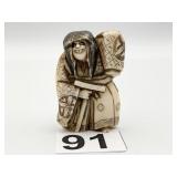CARVED NETSUKE 2" FIGURINE