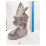 CARVED BALI WOOD FIGURE 12" H X 8" W