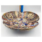 JAPANESE POTTERY VINTAGE AMARI CLOVER LEAF DISH 9