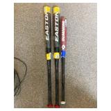 THREE BATS INCLUDING EASTON AND DEMARINI, WRAP