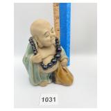 CHINESE BUDDHIST MONK 5" H - WITH SACK AND PRAYER