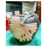POTTERY VASE W/ RAISED DESIGN 16" H X 18" D