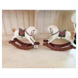 PAIR OF ROCKING HORSES 11-INCH-LONG X 8.5 INCHES