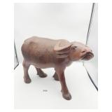 OX FIGURE WOOD CARVED 12" H X 16" L