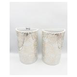 OH, JOY STONEWARE 10" PAIR FLAT WALL VASES