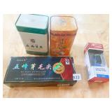 CALORIE MONITOR, SEALED 2 TEA TINS AND WU FENG YA