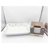 SET OF 4 PALM RESTAURANT BOWLS AND ANCHOR HOCKING