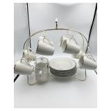 WALLACE FINE CHINA DESSERT SET PLATES 8 MUGS