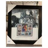 NEW FRAMED PIECE INCLUDING A GROUP OF 37 CENT