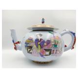 HEREND RAFE FIND MING BLUE AND WHITE TEAPOT 10" L