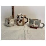3 WOODLAND CREATURE MUGS FROM PIER ONE