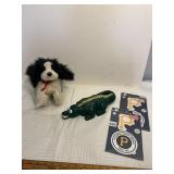 VINTAGE BARKING DOG TOY, WORKS, ALLIGATOR HAND