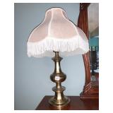 BRASS LAMP W/ FRINGE SHADE