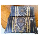 2 ACCENT PILLOWS W/ GOLD TRIM