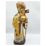 CHINESE ENAMELED STATUE - TO BRING GOOD FORTUNE