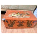 TEA BOX HAND PAINTED 18" X 10.5" X 10"