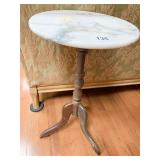 MODERN ROUND MARBLE TOP PLANT STAND 23"H X 12" R
