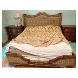 KING SIZE HEADBOARD WITH FABRIC BACK AND CARVED