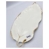 MIKASA 24 KARAT TRIM IVORY BONE LEAF DESIGN
