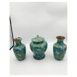 CHINESE ENAMELED GINGER JAR 6.5 INCHES HIGH AND